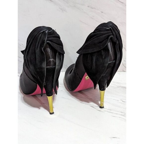 Betsey Johnson Women's Black Tulip Heels Size 8.5 - Picture 2 of 8